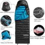 Saco de dormir Naturehike Piuma d’oca Negro L 220×85 cm - Imagen 5