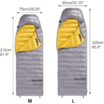 Saco de dormir Naturehike Piuma d’oca Ceniza L 220×85 cm - Imagen 4