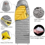 Saco de dormir Naturehike Piuma d’oca Gris M 210×75 cm - Imagen 2