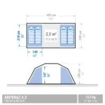 Tienda de Campaña Quechua Arpenaz 4.2 F&B UPF50+ 4 Personas - Imagen 2