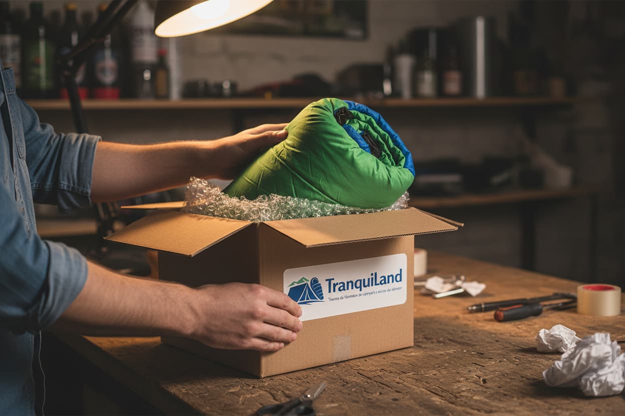 Embalaje de productos de camping para envío