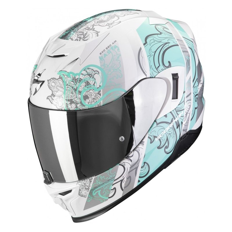 5xhPLfF1It Scorpion Casco Integral Exo-520 EVO FASTA Blanco/Azul - Imagen 1