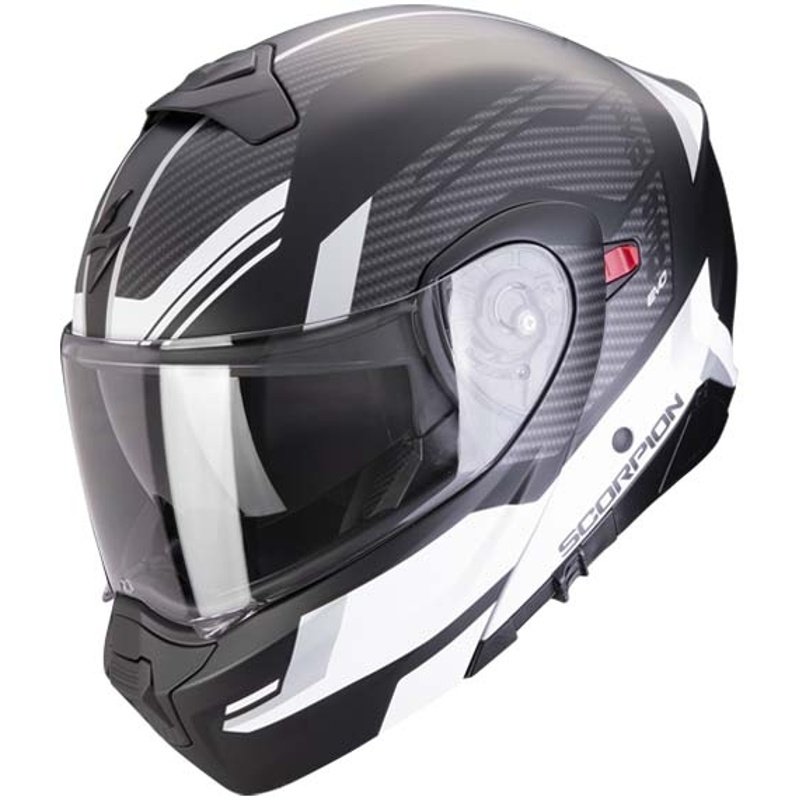 RYITfV4Xli Scorpion Casco Modular Exo-930 Evo Sikon Negro Mate/Blanco/Plata - Imagen 1
