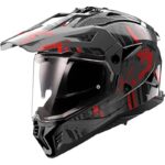 LS2 Casco Motocross MX702 Pioneer II Negro Mate-Rojo
