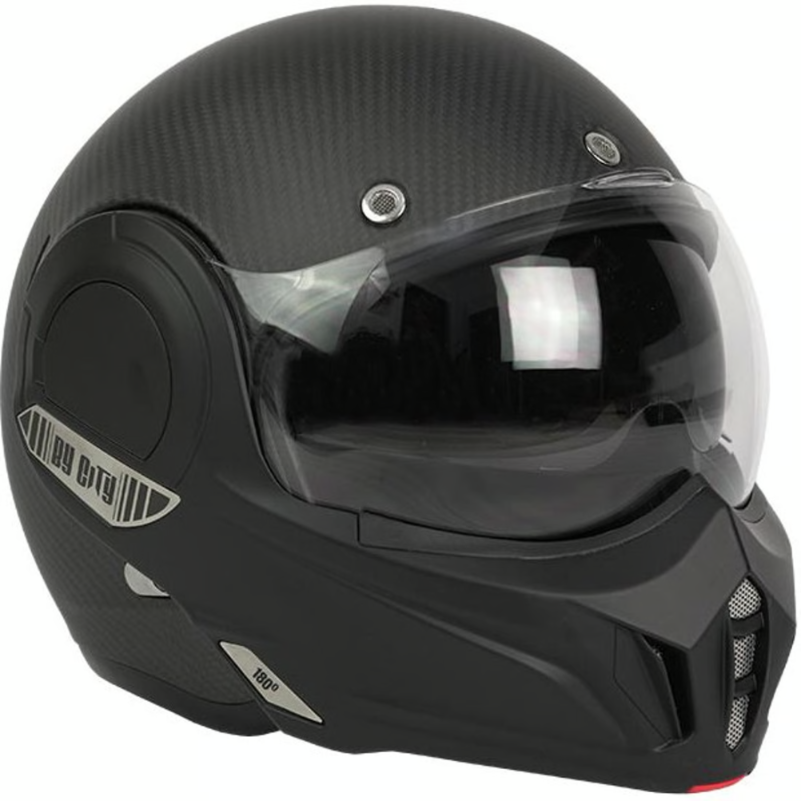 black-motorcycle-helmet By City Casco Modular 180 Tech Carbon - Imagen 1