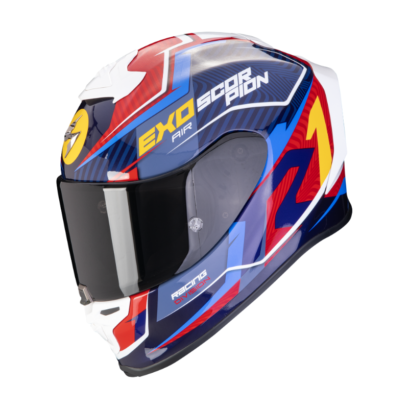 motorcycle-helmet-exo-scorpion-air-1 Casco Integral Scorpion EXO-R1 Evo Air Coup Amarillo-Rojo-Azul - Imagen 1