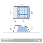 Tienda de campaña Quechua 2 Segundos XL Azul Blanco 3 Personas - Imagen 19