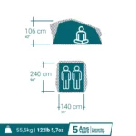 Tienda de Techo Camper Roof Top MH500 F&B 2 Personas Quechua - Imagen 3