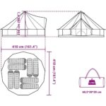 vidaXL Tienda Tipi Gris/Naranja 8 Personas Tipi - Imagen 4