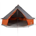 vidaXL Tienda Tipi Gris/Naranja 8 Personas Tipi - Imagen 8